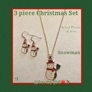 3 Piece Jewelry Set Christmas Snowman